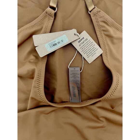 SKIMS Scoop Neck Womens Size 3X One Piece Swimsuit Bathing Suit Brown Almond NWT - Picture 3 of 9
